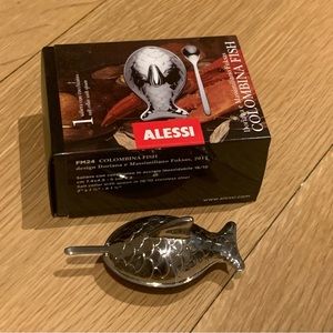 Alessi Colombina Fish Salt Cellar with Spoon